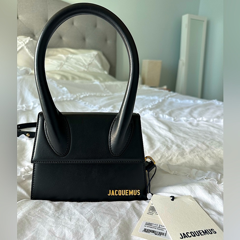 NWT Jacquemus Black 'Le Chiquito Moyen' Top Handle Bag